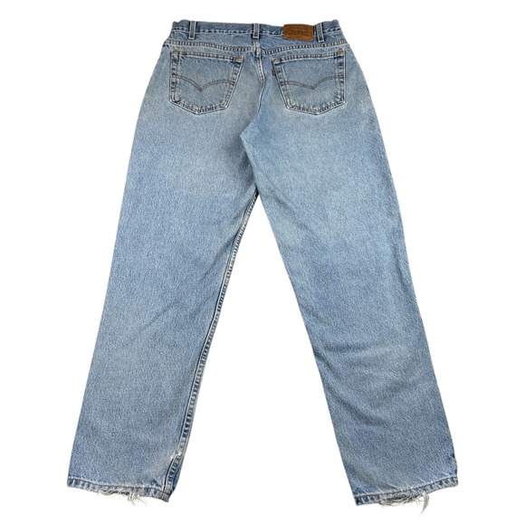 Levi's 545 Loose Fit Jeans Mens *32x32* Light Wash Denim Ripped Knee Casual 90s - Picture 2 of 11